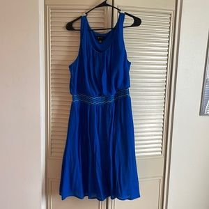 Blue dress with embroidering detail